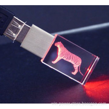 Crystal USB Flash with LED Light,